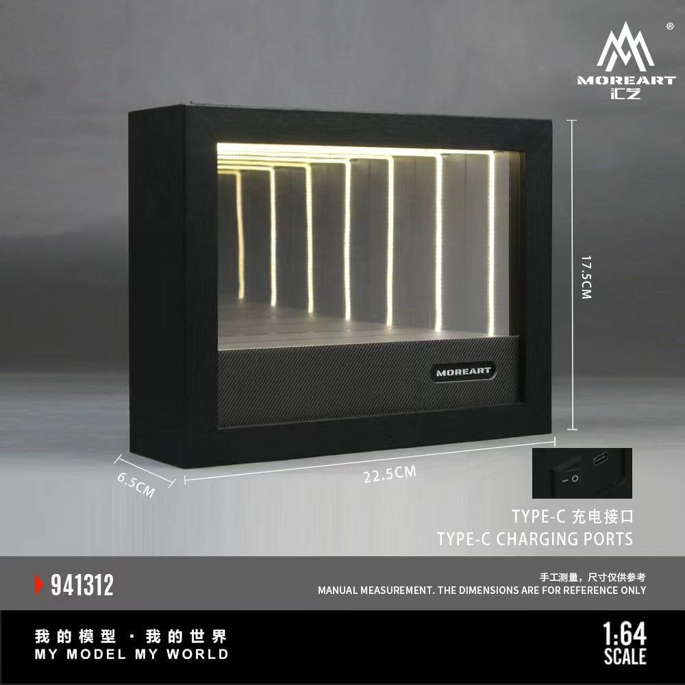  Hộp trưng bày khung tích hợp ABYSS gương cảnh có đèn cổng sạc Type-C tỉ lệ 1:64 MoreArt MO941312 
