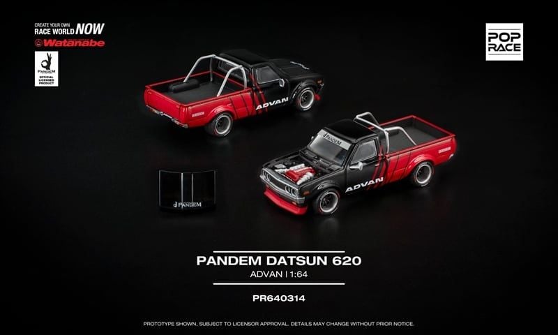  Mô hình xe Pandem Datsun 620 - Advan tỉ lệ 1:64 Pop Race PR640314 