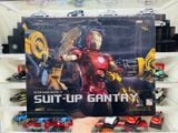  Mô hình nhân vật Marvel Iron man người sắt MK4 Mark 4 Suit-up Grantry có đèn full set phụ kiện + đế SHF tỉ lệ 1:10 18CM ZD Toys FG264 