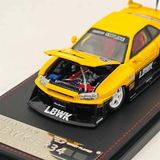  Mô hình xe NISSAN GT-R ER34 #5 LBWK Yellow tỉ lệ 1:64 Street Weapon OT64479 
