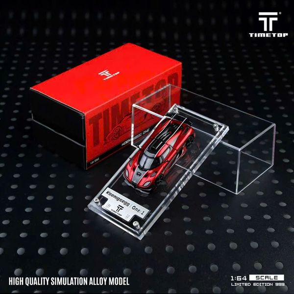  Mô hình xe ô tô Koenigsegg One:1 Metallic Red mở được nắp máy tỉ lệ 1:64 Timetop TT644812 