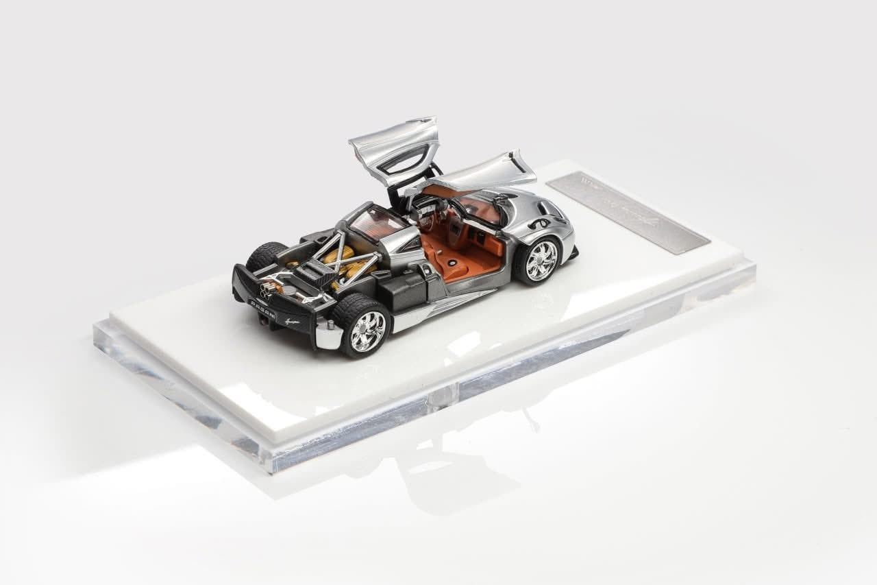  Mô hình xe Pagani Huayra Coupe 2014 Gullwing Doors chrome color tỉ lệ 1:64 HKM premium OT64755 