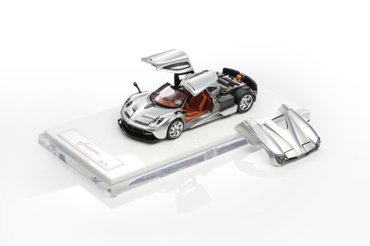 Mô hình xe Pagani Huayra Coupe 2014 Gullwing Doors chrome color tỉ lệ 1:64 HKM premium OT64755 