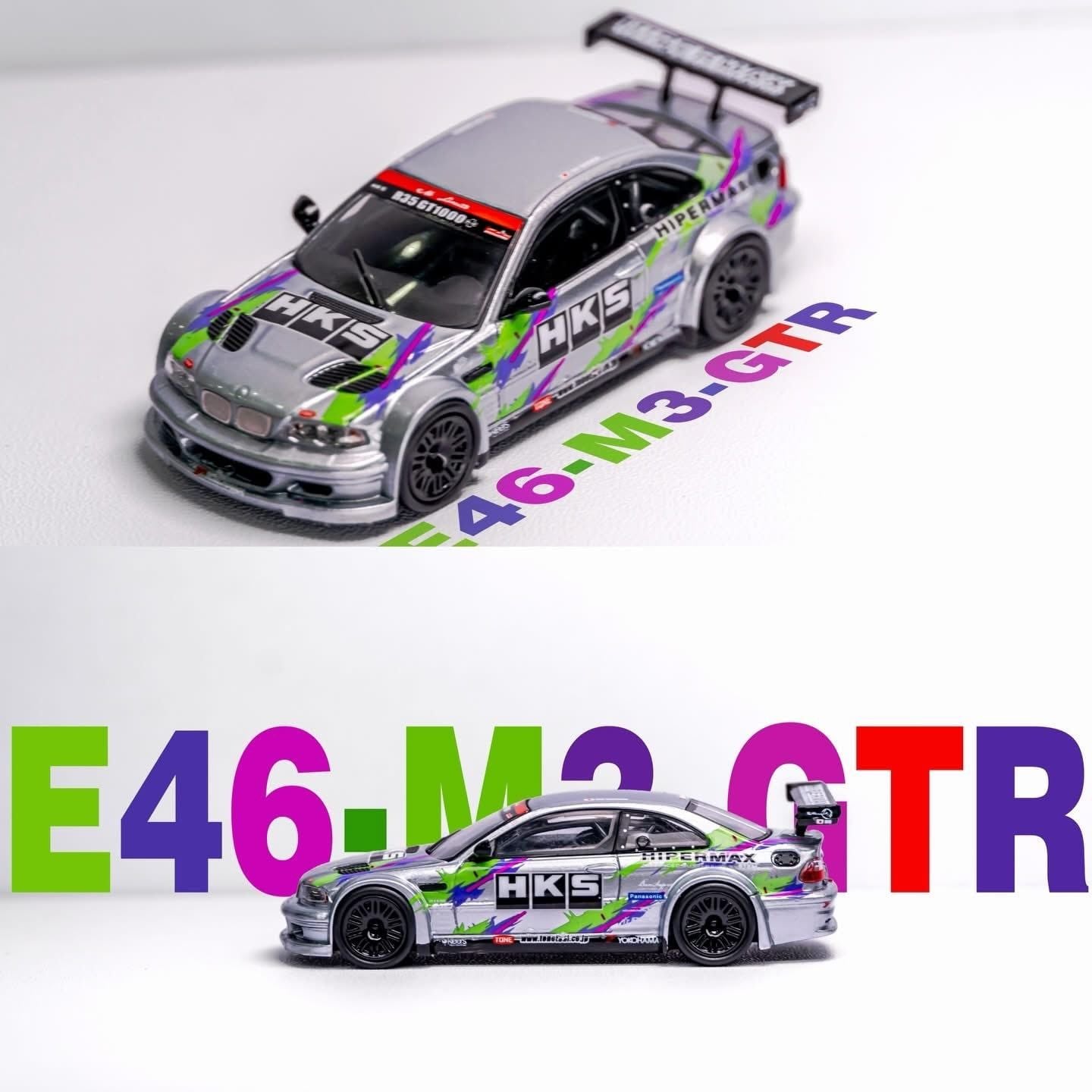  Mô hình xe BMW M3 E46 GTR Livery tỉ lệ 1:64 DCM x YF model OT64759 