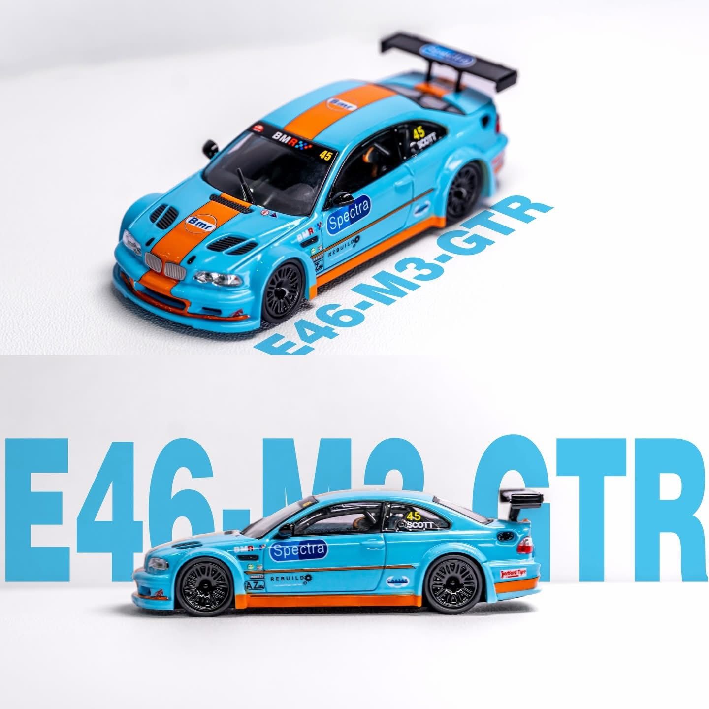  Mô hình xe BMW M3 E46 GTR Livery tỉ lệ 1:64 DCM x YF model OT64759 