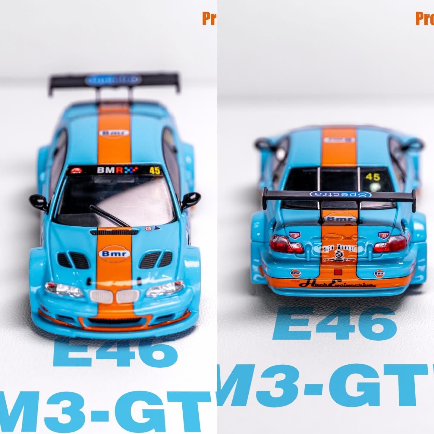 Mô hình xe BMW M3 E46 GTR Livery tỉ lệ 1:64 DCM x YF model OT64759 