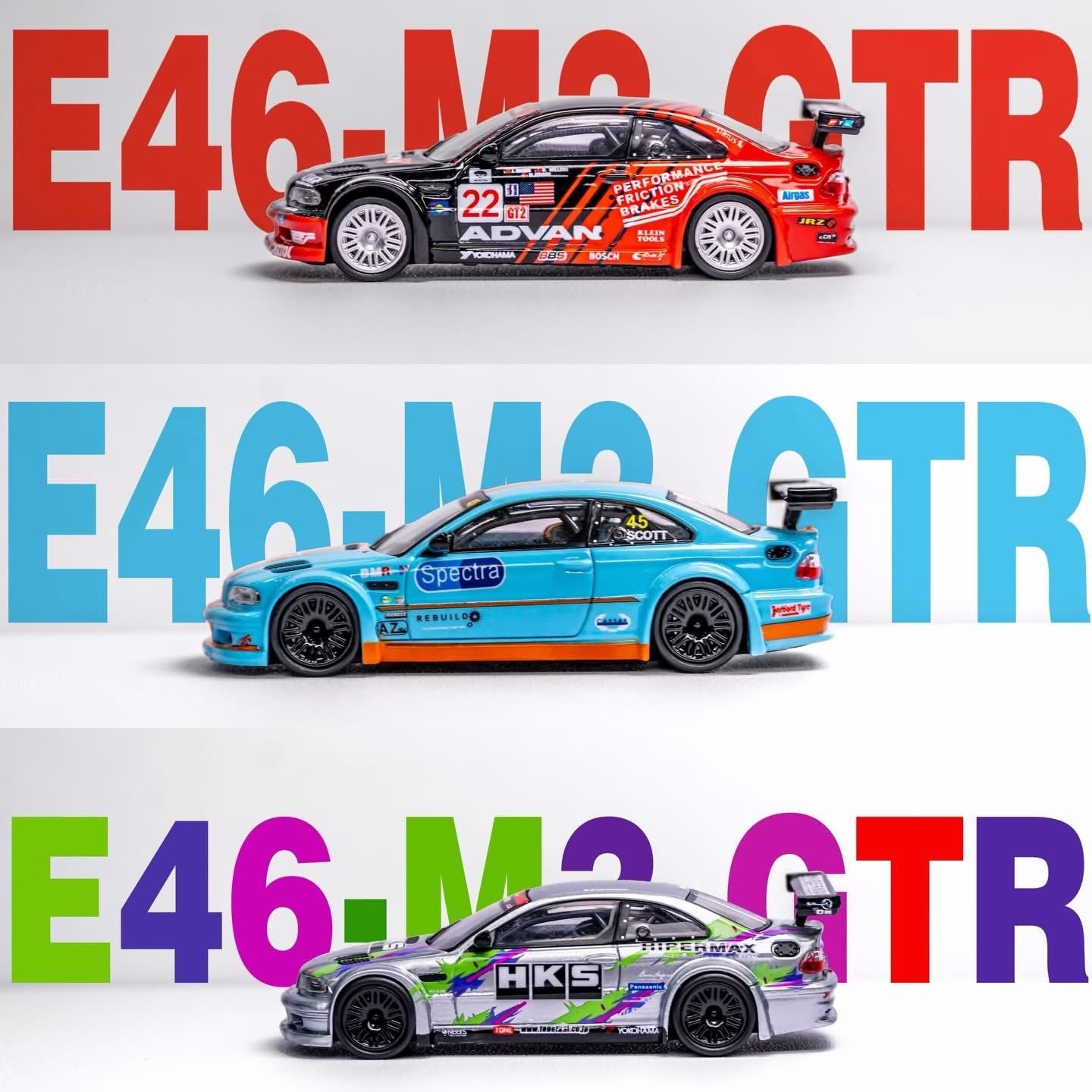  Mô hình xe BMW M3 E46 GTR Livery tỉ lệ 1:64 DCM x YF model OT64759 