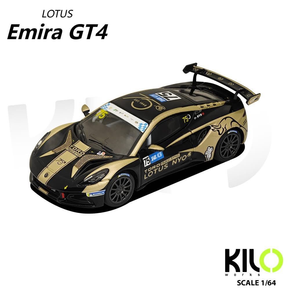  Mô hình xe Lotus Emira GT4 LKL 2023 Macau Race Winner - Adam Christodoulou 2023 Macau Lotus Team TORO tỉ lệ 1:64 KILOworks KLWO027 