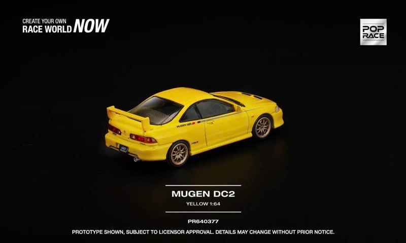  Mô hình xe MUGEN DC2 - YELLOW tỉ lệ 1:64 Poprace PR640377 