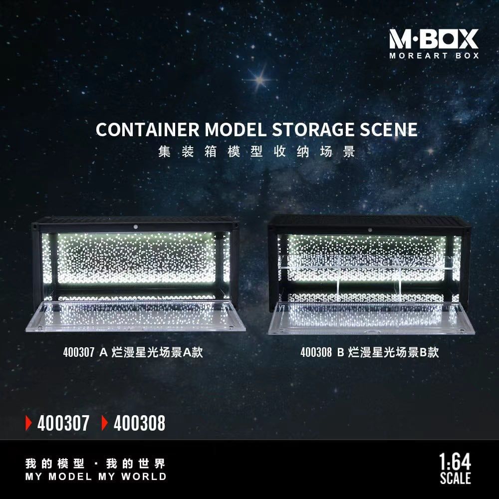  Hộp trưng bày container garage có đèn sao storage scence 30cm x 12.5cm x 13cm cho xe mô hình tỉ lệ 1:64 MoreArt Box MBOX MB400307 