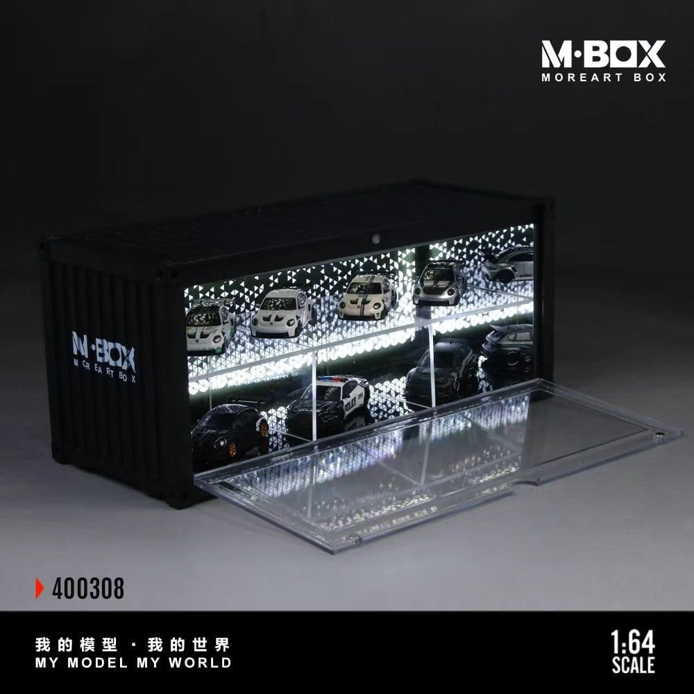 Hộp trưng bày container garage có đèn sao storage scence 30cm x 12.5cm x 13cm cho xe mô hình tỉ lệ 1:64 MoreArt Box MBOX MB400307 
