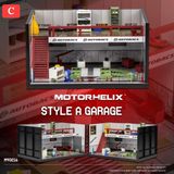 Hộp trưng bày mô phỏng diorama garage Liberty Walk AUTOBACS Theme Garage kích thước 17 x 11 x 9.5cm tỉ lệ 1:64 Motorhelix MH OT64769 