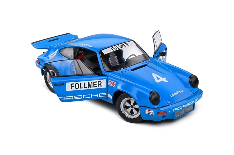  Mô hình xe ô tô Porsche 911 ROC - IROC Riverside 1974 #4 Follmer tỉ lệ 1:18 Solido model S1810702 