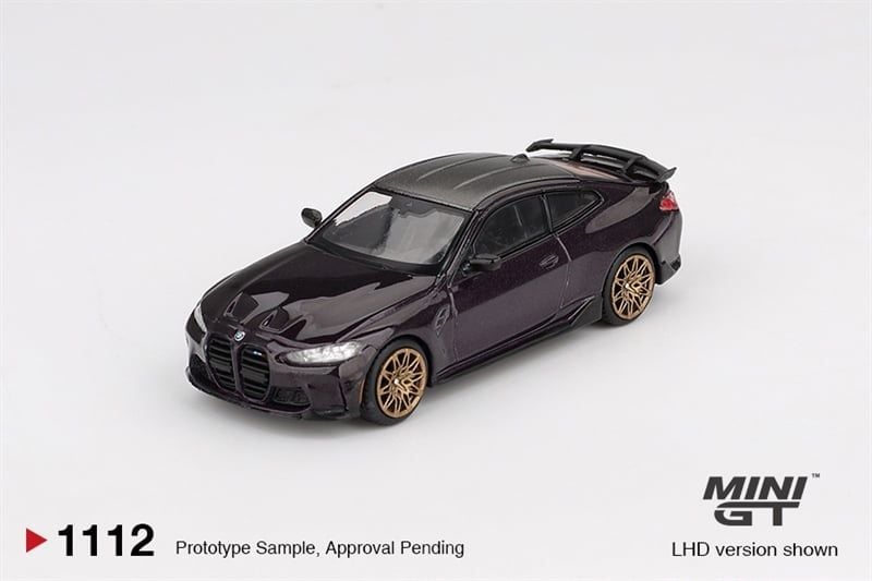  Mô hình xe BMW M4 M-Performance (G82) Daytona Violet card tỉ lệ 1:64 MiniGT MGT01112 Have Chase 