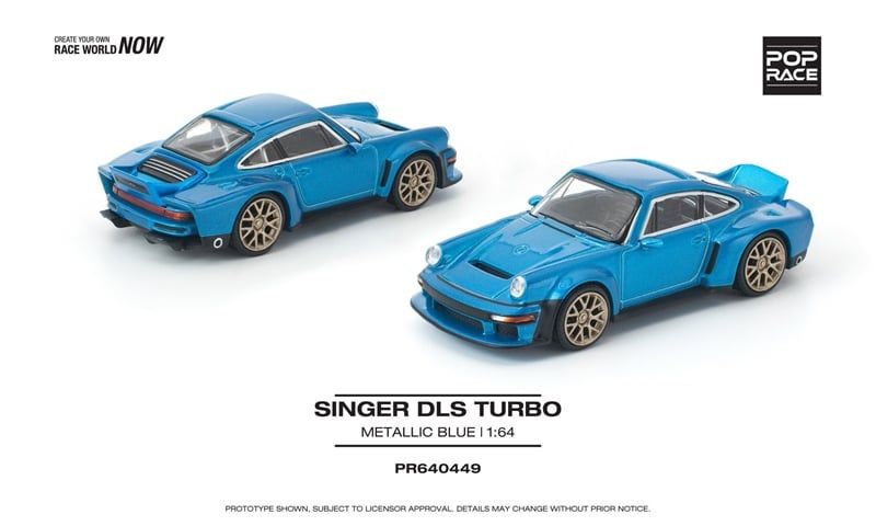  Mô hình xe Singer Dls Turbo Metallic Blue tỉ lệ 1:64 Poprace PR640449 
