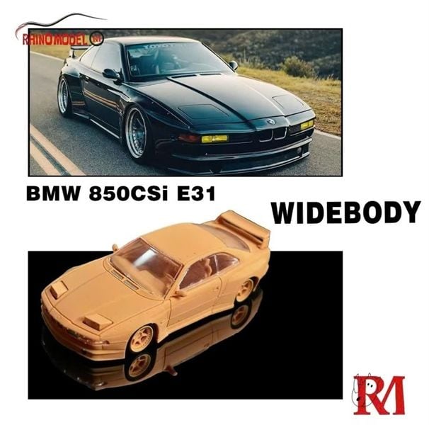  Mô hình xe BMW 850CS i E31 wide body modification / flashing light tỉ lệ 1:64 Rhino model OT64504 