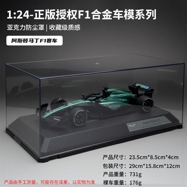  Mô hình xe F1 Formula Aston Martin #14 hộp mica tỉ lệ 1:24 RW model RW5124 