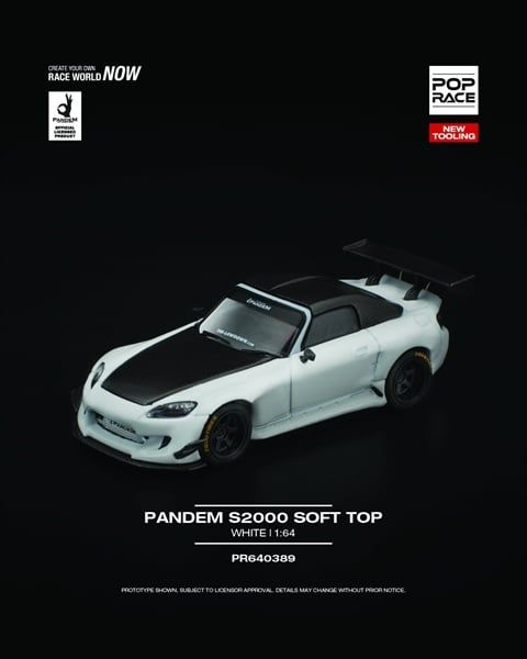  Mô hình xe Pandam S2000 Softtop White tỉ lệ 1:64 PopRace PR640389 