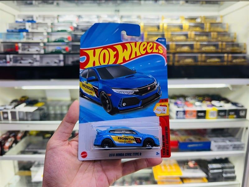  Mô hình xe Honda Civic Type R 2018 blue Hotwheels kim loại có bản quyền chính hãng tỉ lệ 1:64 C4982-HD 