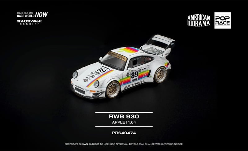  Mô hình xe Porsche RWB 930 Apple tỉ lệ 1:64 PopRace PR640474 