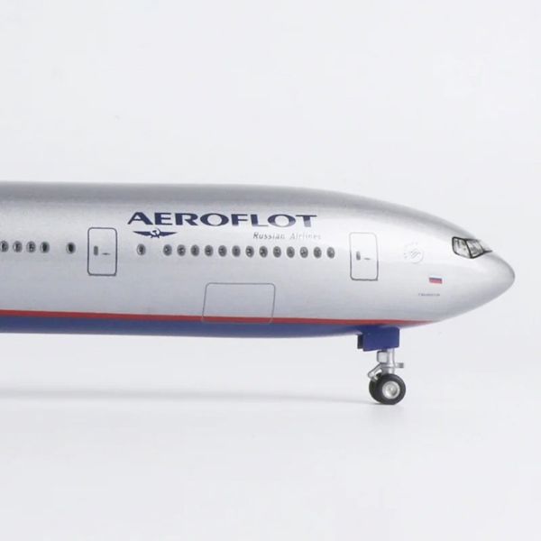 Mô hình máy bay Russia Aeroflot Boeing B777 có bánh xe kích thước 47cm no led MB47110 