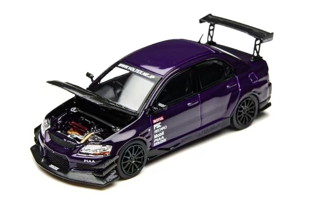  Mô hình xe Mitsubishi Evo Lancer Evolution IX Metallic Purple tỉ lệ 1:64 Time micro TM800214 