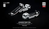  Mô hinh xe Pandem Hino 300 FLatbed Transporter white tỉ lệ 1:64 Pop Race PR640484 