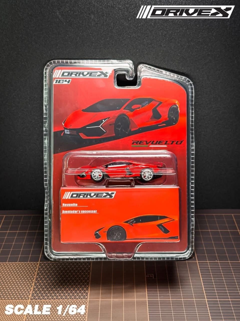  Mô hình xe lamorghini Revuelto Hanging Card Board Diecast Model tỉ lệ 1:64 Drive X OT64785 