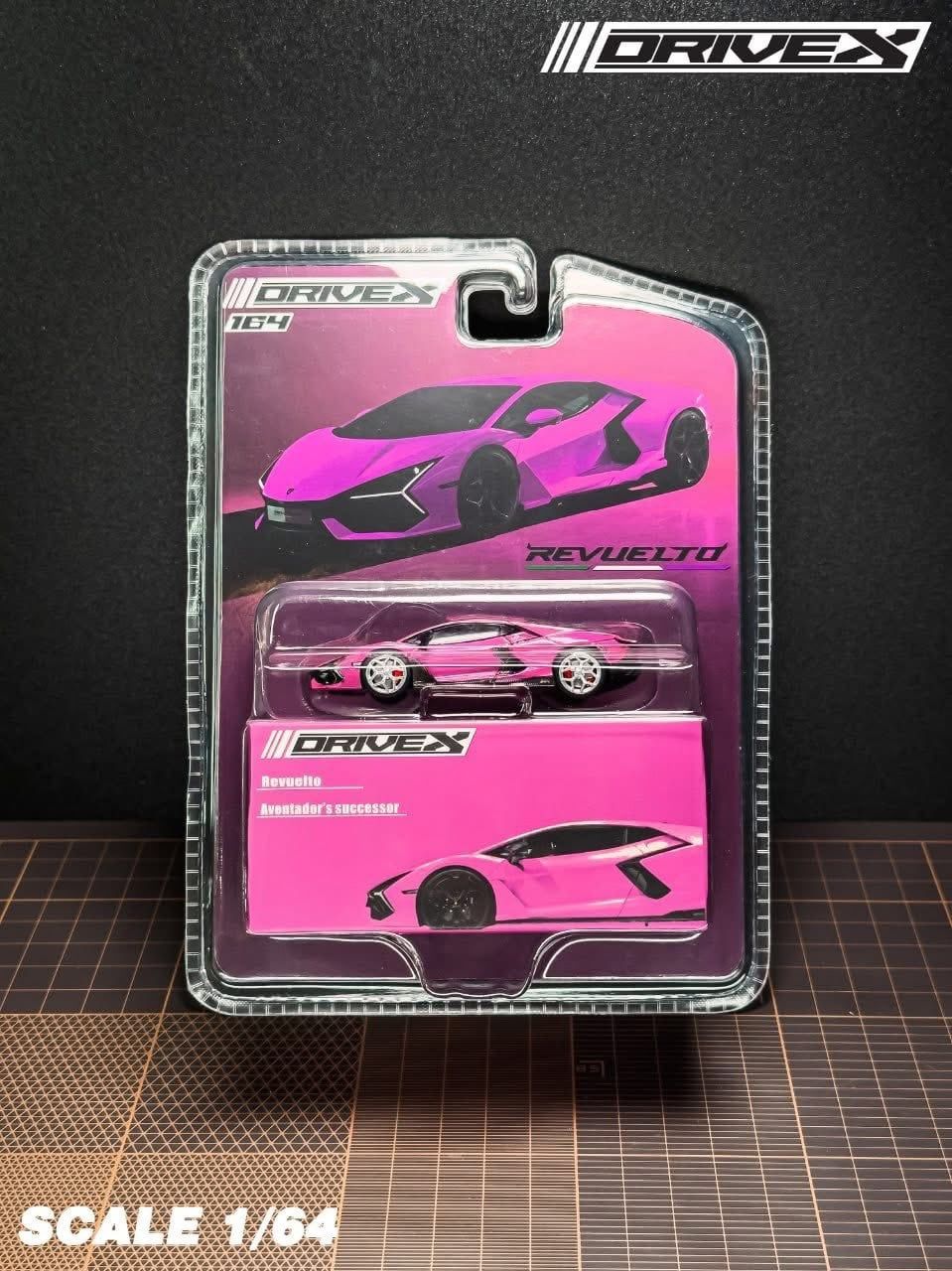  Mô hình xe lamorghini Revuelto Hanging Card Board Diecast Model tỉ lệ 1:64 Drive X OT64785 