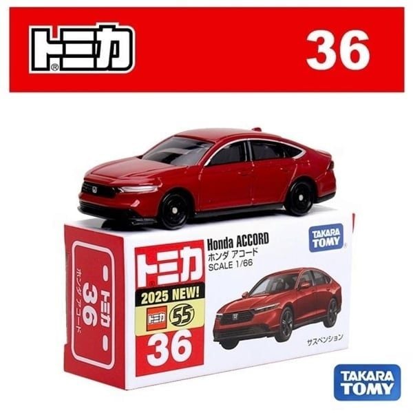  Mô hình xe Honda Accord No.36 SP25 Red tỉ lệ 1:66 Tomica 950479 