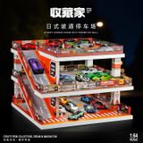  Hộp trưng bày mô phỏng garage trưng bày xe 3 tầng có dốc kích thước 30.2x30.2x22.2 tỉ lệ 1:64 SHOU CANG JIA SVJ-73449 