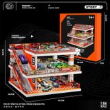  Hộp trưng bày mô phỏng garage trưng bày xe 3 tầng có dốc kích thước 30.2x30.2x22.2 tỉ lệ 1:64 SHOU CANG JIA SVJ-73449 