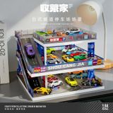  Hộp trưng bày mô phỏng garage trưng bày xe 3 tầng có dốc kích thước 30.2x30.2x22.2 tỉ lệ 1:64 SHOU CANG JIA SVJ-73449 