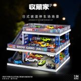  Hộp trưng bày mô phỏng garage trưng bày xe 3 tầng có dốc kích thước 30.2x30.2x22.2 tỉ lệ 1:64 SHOU CANG JIA SVJ-73449 