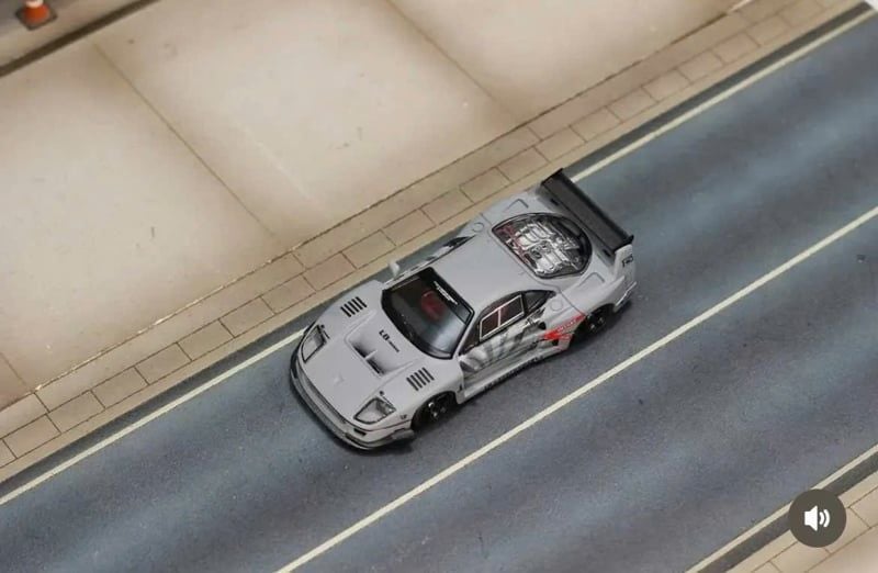  Mô hình xe ferrari LBWK F40 Cement Grey Diecast Model tỉ lệ 1:64 GHOST PLAYER 
