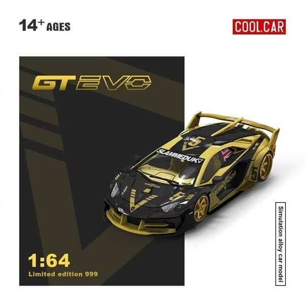  Mô hình xe Lamborghini GTEVO V5 Black Gold Painted Simulated tỉ lệ 1:64 Cool car CC643831 \ 