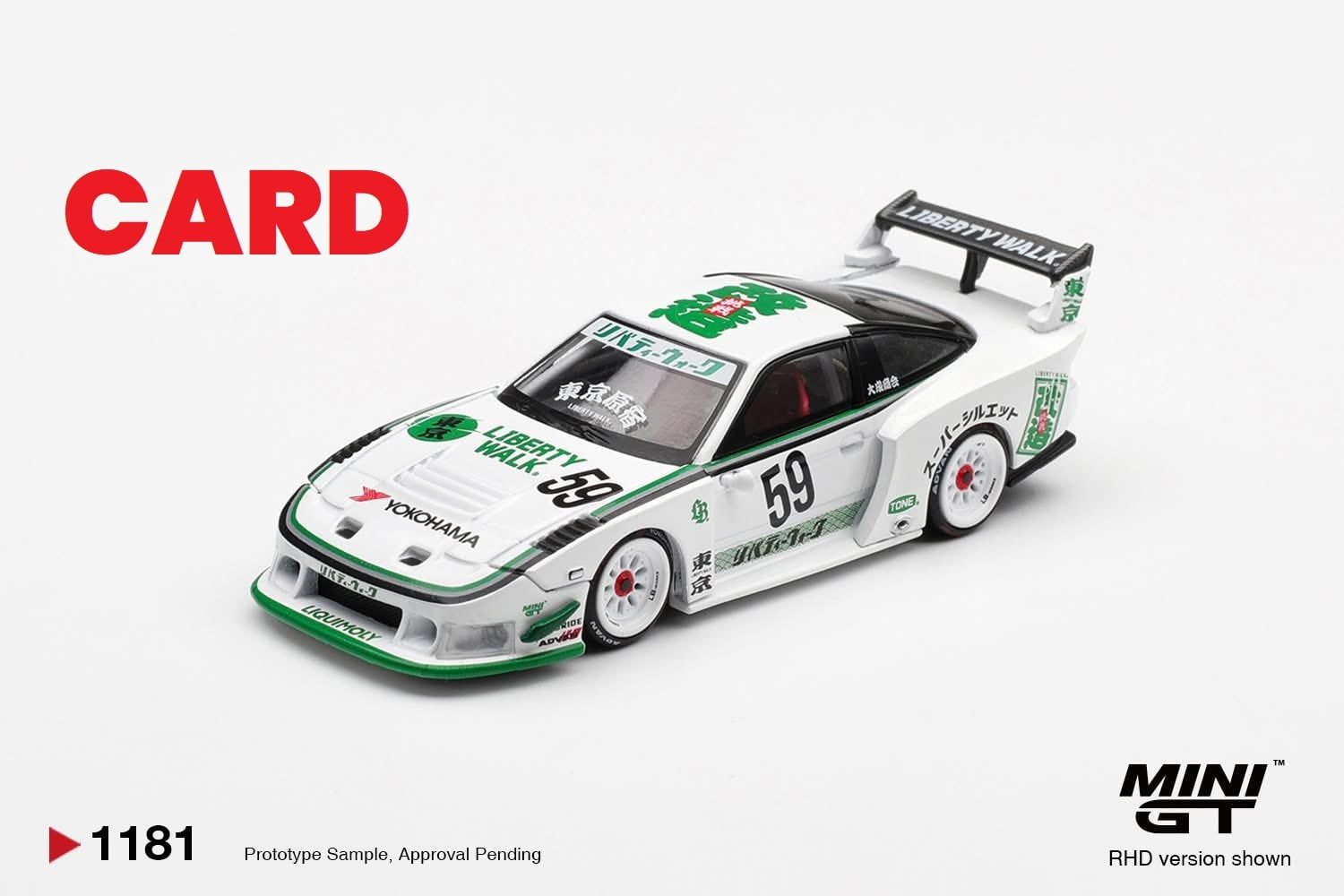  Mô hình xe Nissan LB-Super Silhouette 180SX White bản card tỉ lệ 1:64 MiniGT MGT01181 