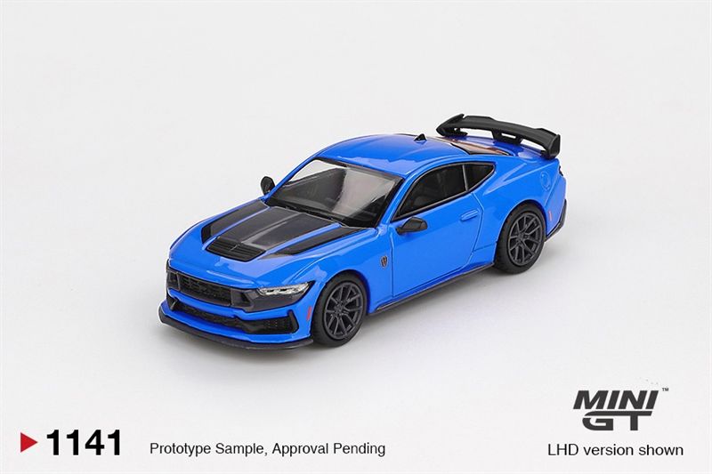  Mô hình xe Ford Mustang Dark Horse 2024 Grabber Blue bản card tỉ lệ 1:64 MiniGT MGT01141 HAVE CHASE 