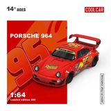  Mô hình xe ô tô Porsche 964 custom Lightning McQueen limited 500pcs tỉ lệ 1:64 Cool car CC640883 