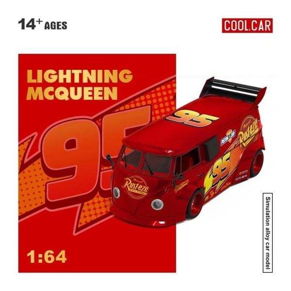  Mô hình xe Volkswagen T1 Lightning McQueen tỉ lệ 1:64 Coolcar CC642951 