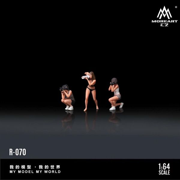  Mô hình nhân vật figure set 3 người nữ chụp ảnh Photographer resin tỉ lệ 1:64 MoreArt MO223070 
