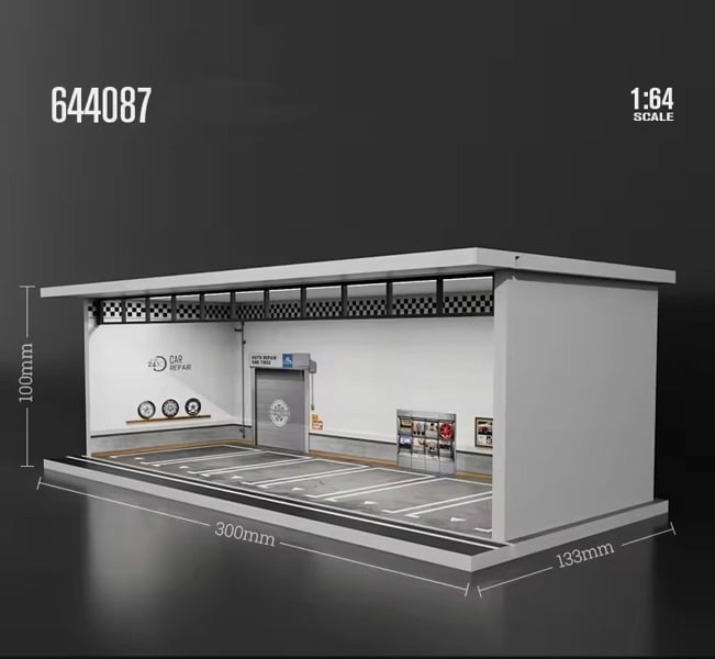  Hộp trưng bày mô phỏng dirorama garage Maintenance workshop Lighting Assembly Scene tỉ lệ 1:64 M-Cool MO914085 