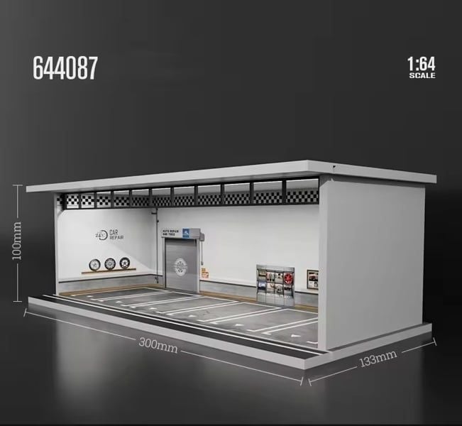  Hộp trưng bày mô phỏng dirorama garage Maintenance workshop Lighting Assembly Scene tỉ lệ 1:64 M-Cool MO914085 