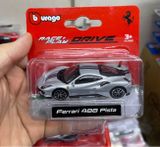  Mô hình xe Ferrari 488 pista silver bản card tỉ lệ 1:64 Bburago 18-56000 