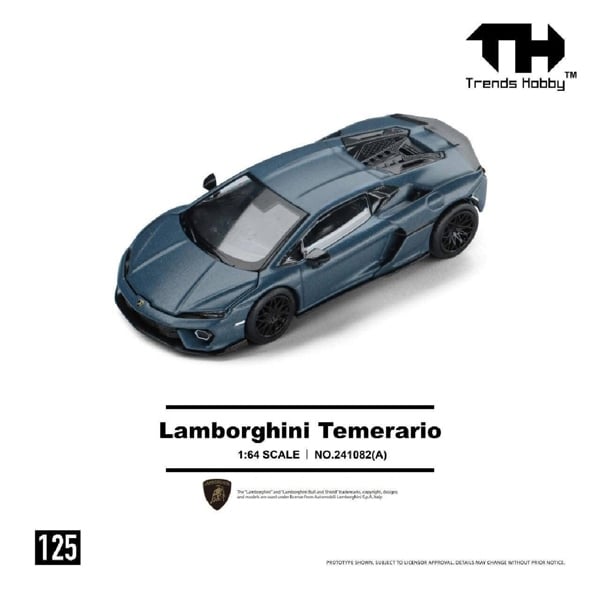  Mô hình xe Lamborghini Temerario - Blue tỉ lệ 1:64 Trends Hobby 241082A 