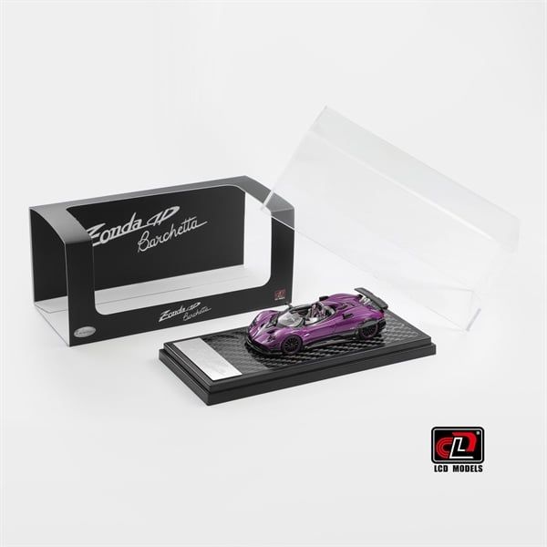  Mô hình xe Pagani Zonda HP Barchetta carbon purple tỉ lệ 1:64 LCD model OT64690 