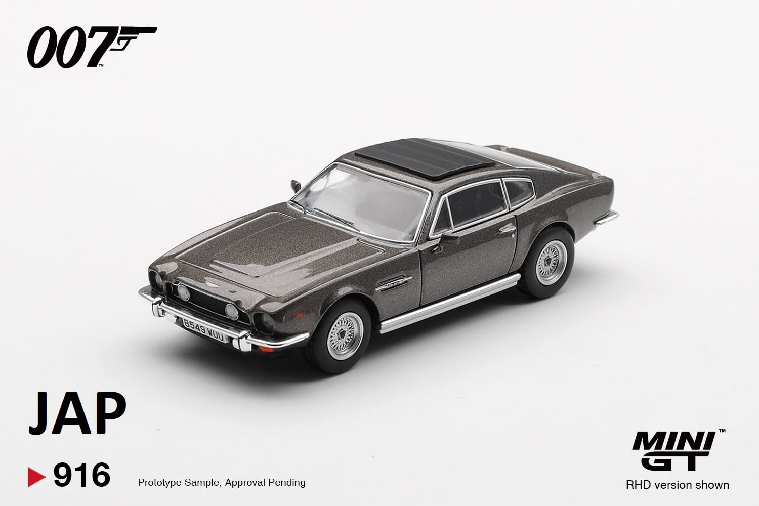  Mô hình xe Aston Martin V8 Vantage “The Living Daylights” – Weapons Off Japanese Blister Packaging tỉ lệ 1:64 MiniGT MGT00916-007J 