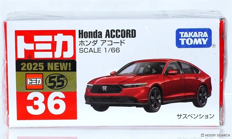  Mô hình xe Honda Accord No.36 SP25 Red tỉ lệ 1:66 Tomica 950479 