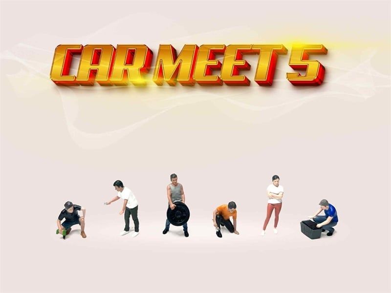  Set mô hình nhân vật figure Car Meet 5 bằng kim loại tỉ lệ 1:64 American Diorama AD-2432 