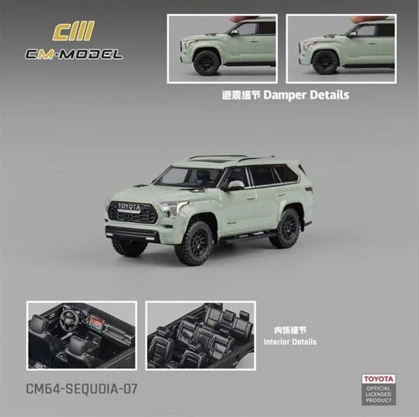  Mô hình xe Toyota Sequoia Cyan tỉ lệ 1:64 CM64-Sequoia-07 